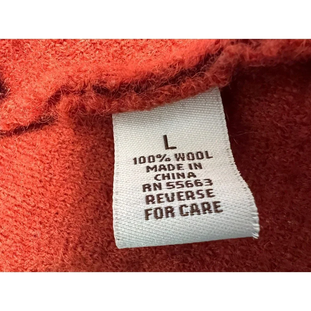 David Brooks Women's Brown/Burnt Orange LS Wool Metal Button Hooded Cardigan VTG